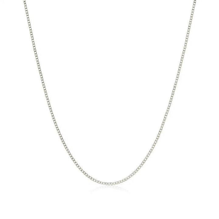 14k witgouden klassieke boxketting (0,68 mm)
