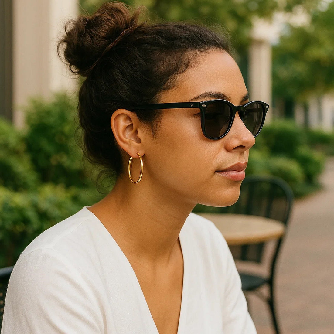 Boucles d'oreilles créoles polies en or jaune 14 carats (2 x 25 mm)