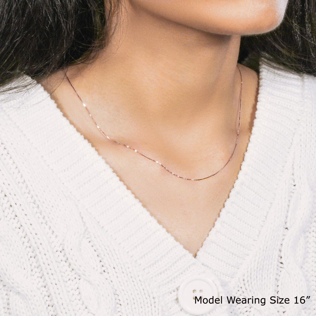 14k roségouden klassieke boxketting (0,45 mm)