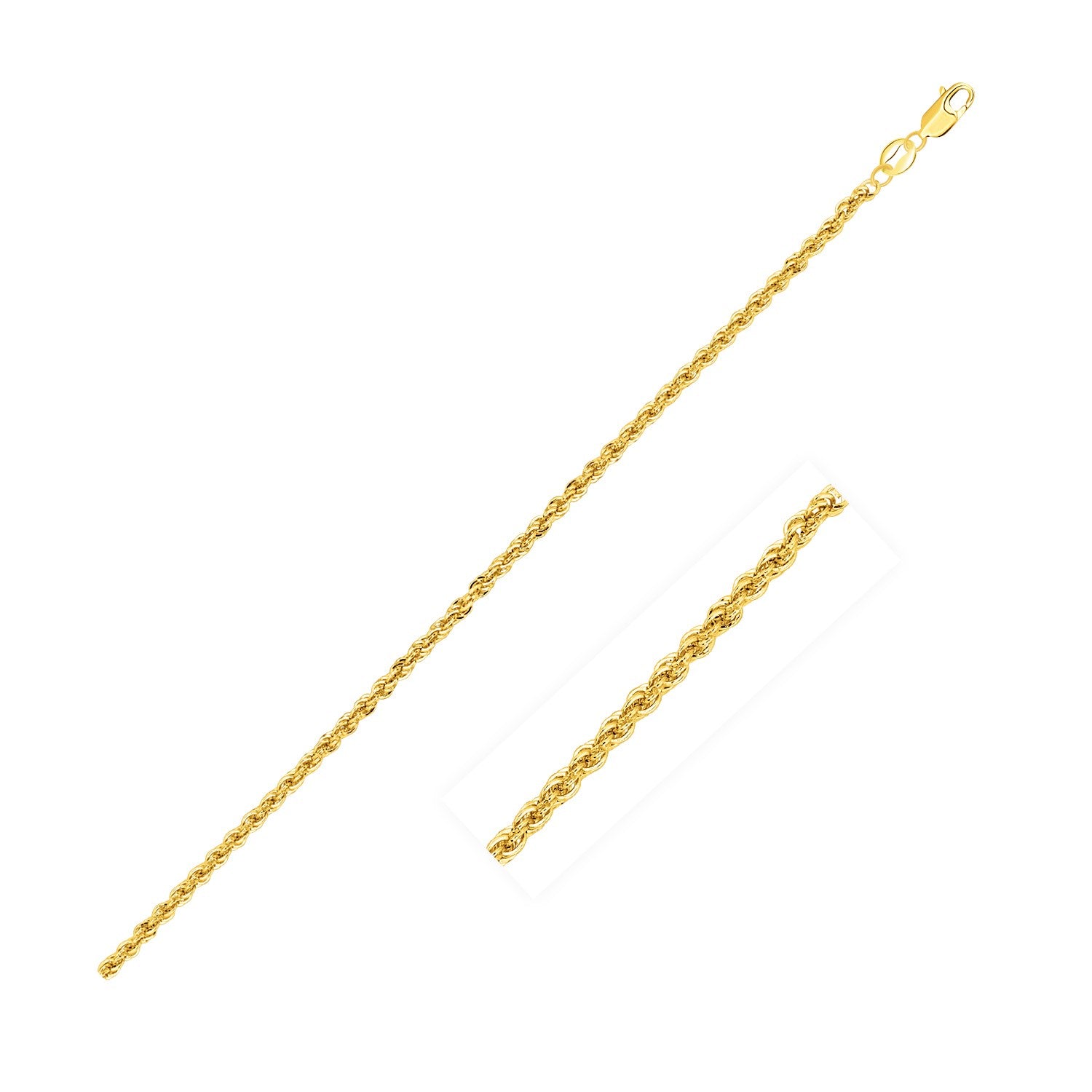 14k geelgouden licht touwketting (2,00 mm)