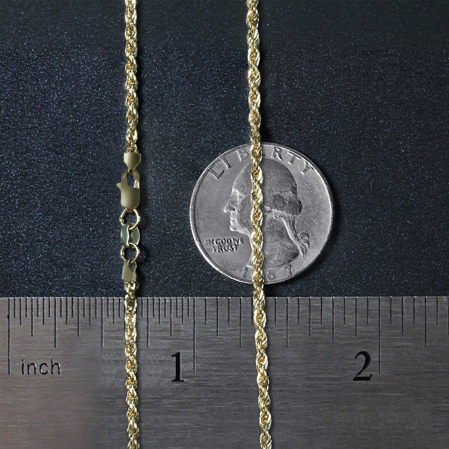 14k geelgouden licht touwketting (2,00 mm)