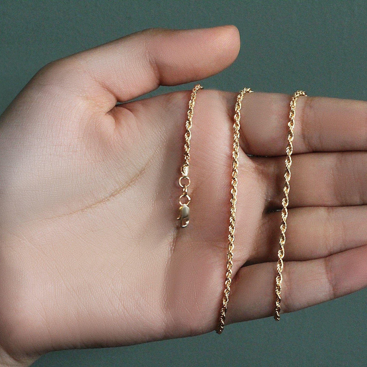 14k geelgouden licht touwketting (2,00 mm)