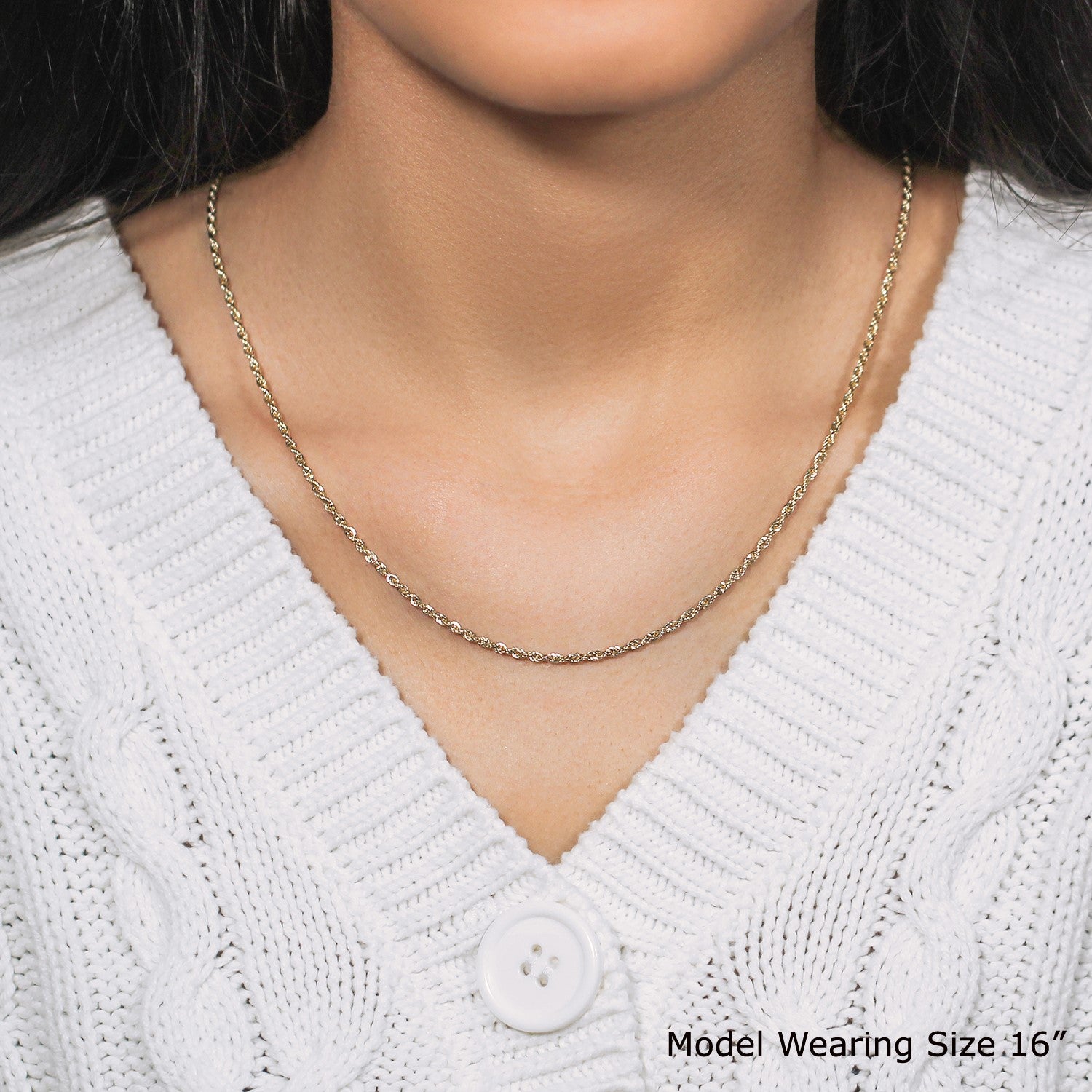 14k geelgouden licht touwketting (2,00 mm)