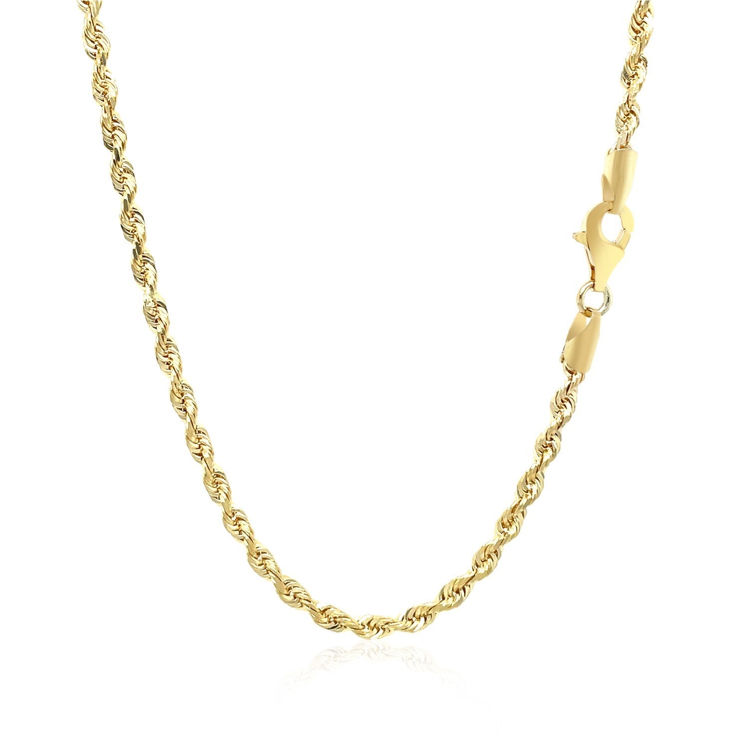 10k geelgouden ketting met massief diamantgeslepen ketting (2,75 mm)