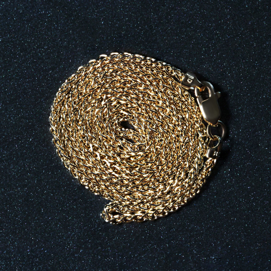 14k Yellow Gold Round Wheat Chain (1.5 mm)