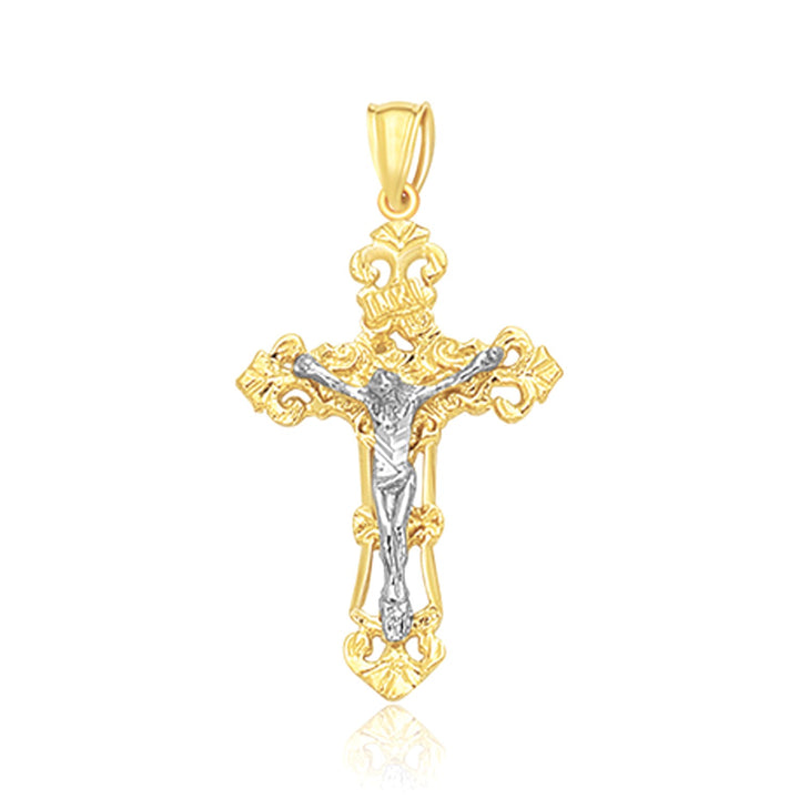 Pendentif croix en or bicolore 14 carats