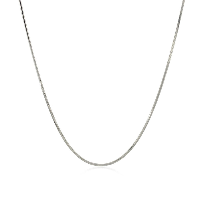 Sterling zilveren rhodium-geplateerde achthoekige slangenketting (0,90 mm)