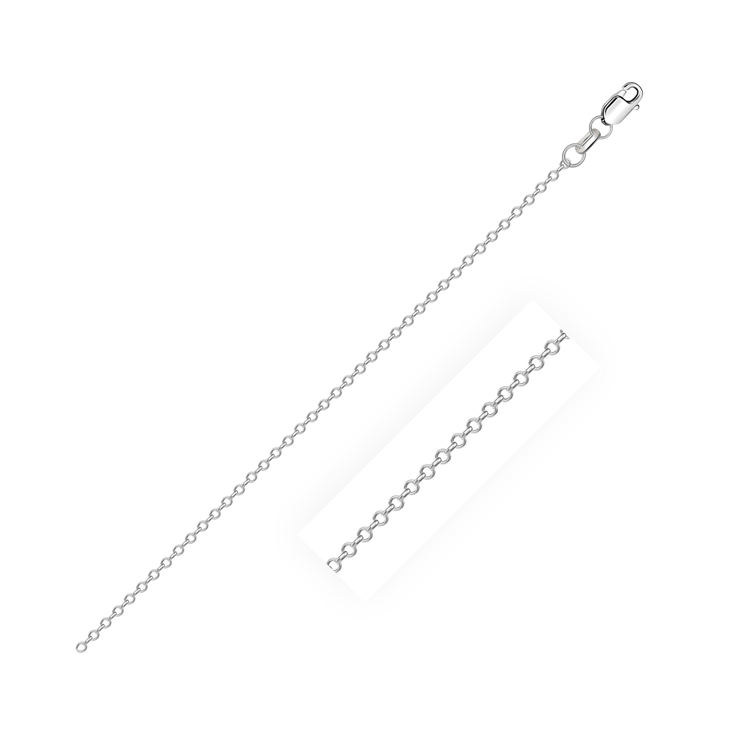 14k witte diamantgeslepen kabelschakelketting (0,87 mm)
