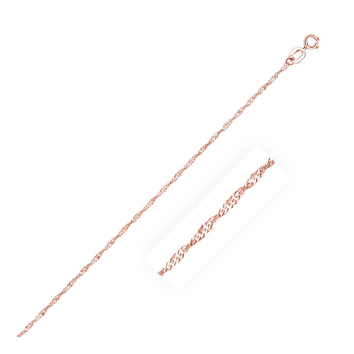 14k roségouden Singapore-ketting (1,10 mm)