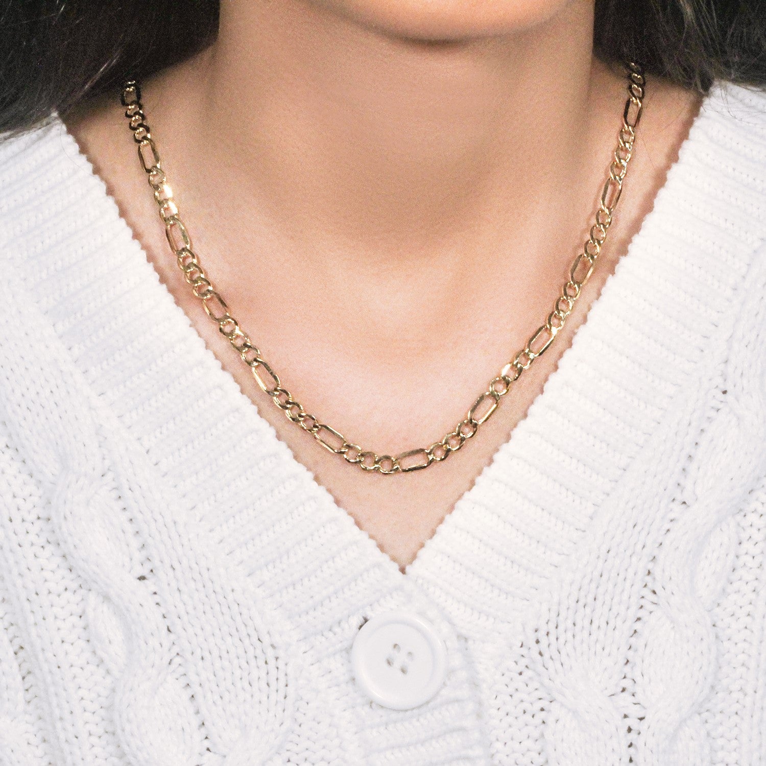 14k geelgouden Lite Figaro-ketting (5,60 mm)