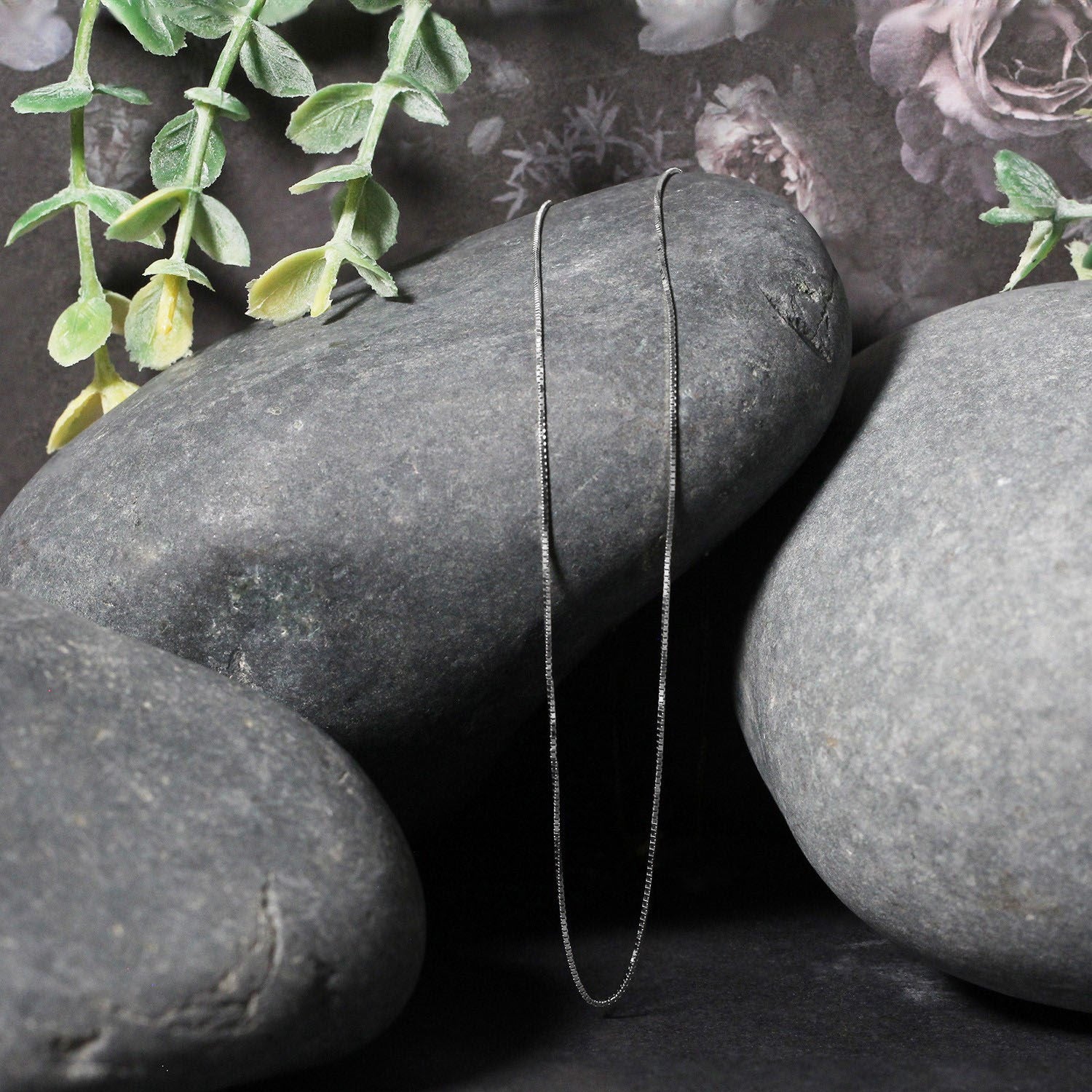 14k witgouden klassieke boxketting (0,60 mm)