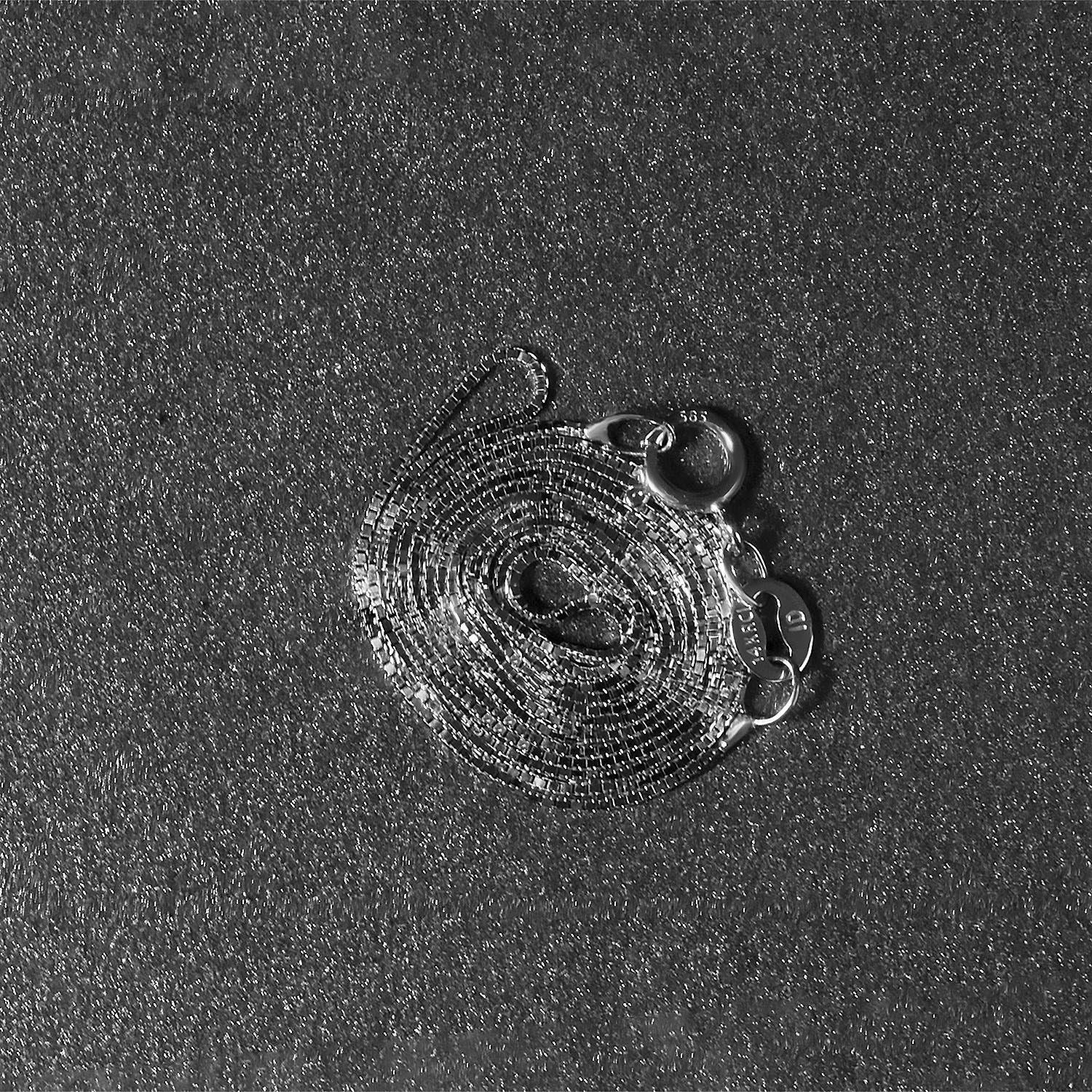 14k witgouden klassieke boxketting (0,60 mm)