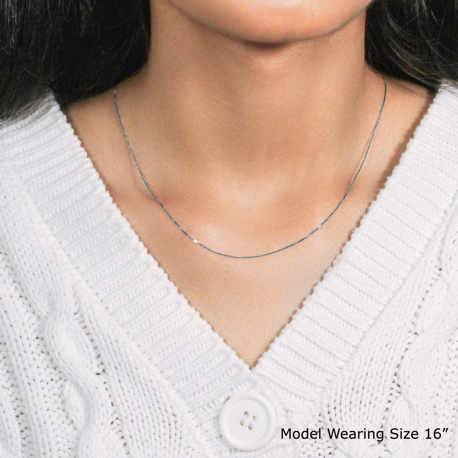 14k witgouden klassieke boxketting (0,60 mm)