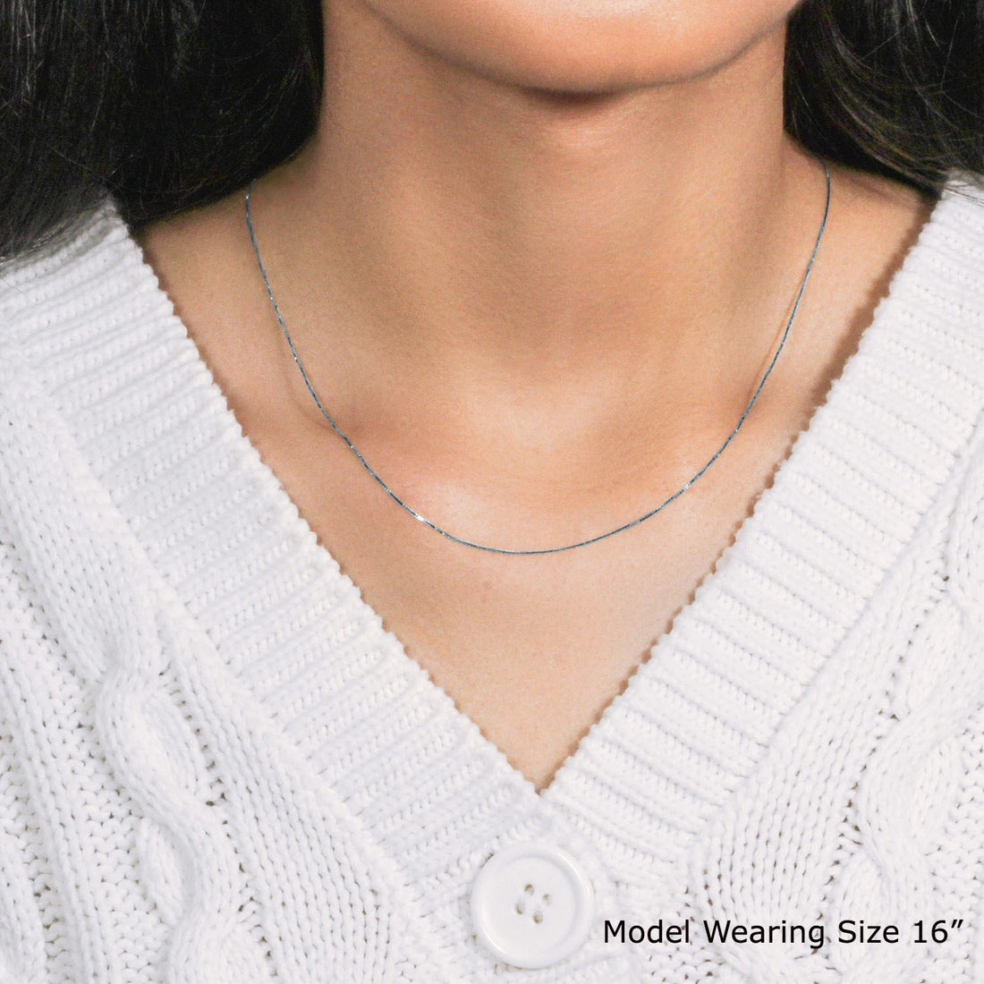 14k witgouden klassieke boxketting (0,60 mm)