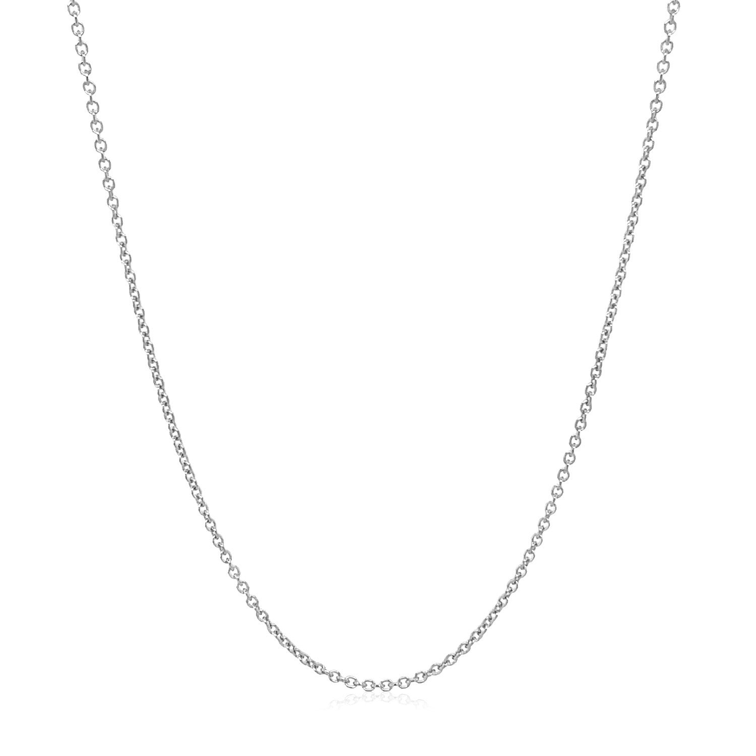 14k witgouden ovale kabelschakelketting (1,20 mm)