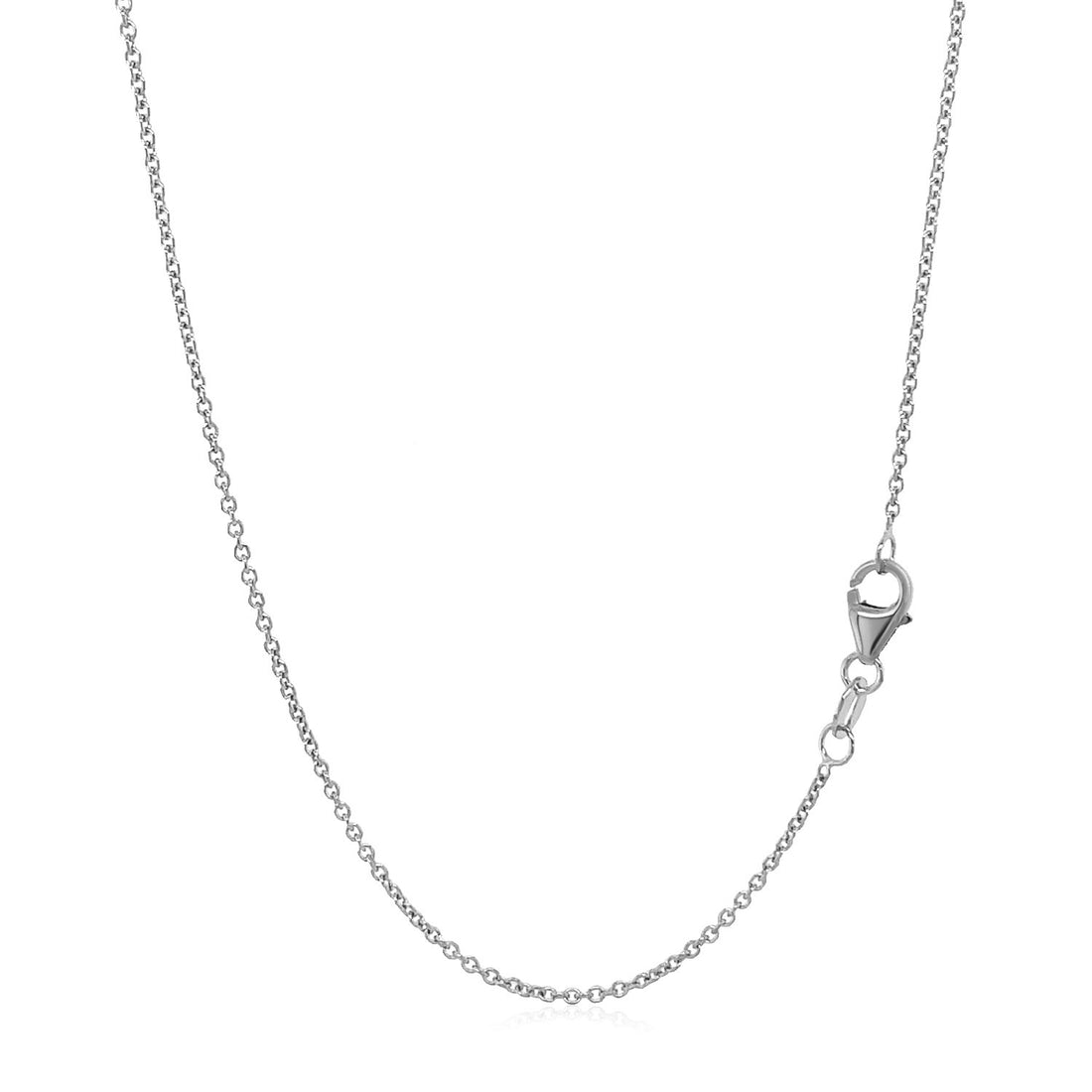 14k witgouden ovale kabelschakelketting (1,20 mm)