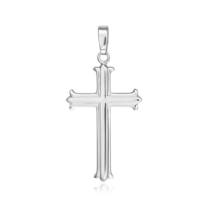Sterling Silver Textured Gothic Cross Pendant