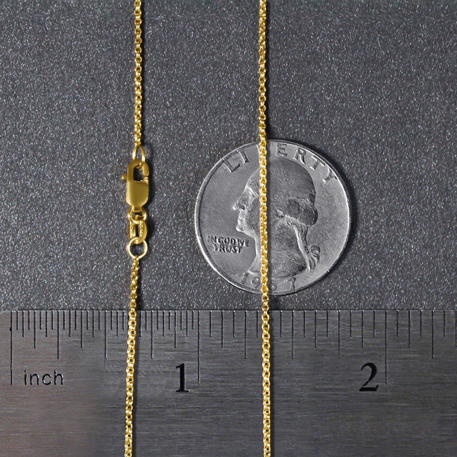 14k Yellow Gold Diamond Cut Rolo Chain (1.10 mm)