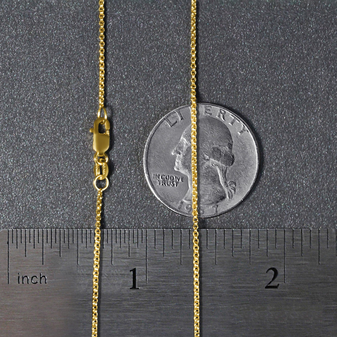 14k Yellow Gold Diamond Cut Rolo Chain (1.10 mm)