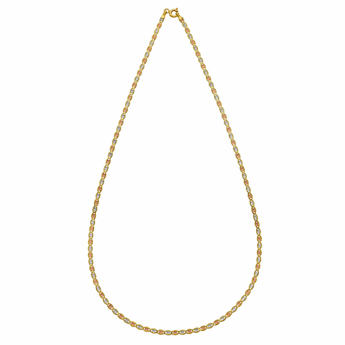 14K driekleurige gouden Valentino-ketting (2,00 mm)