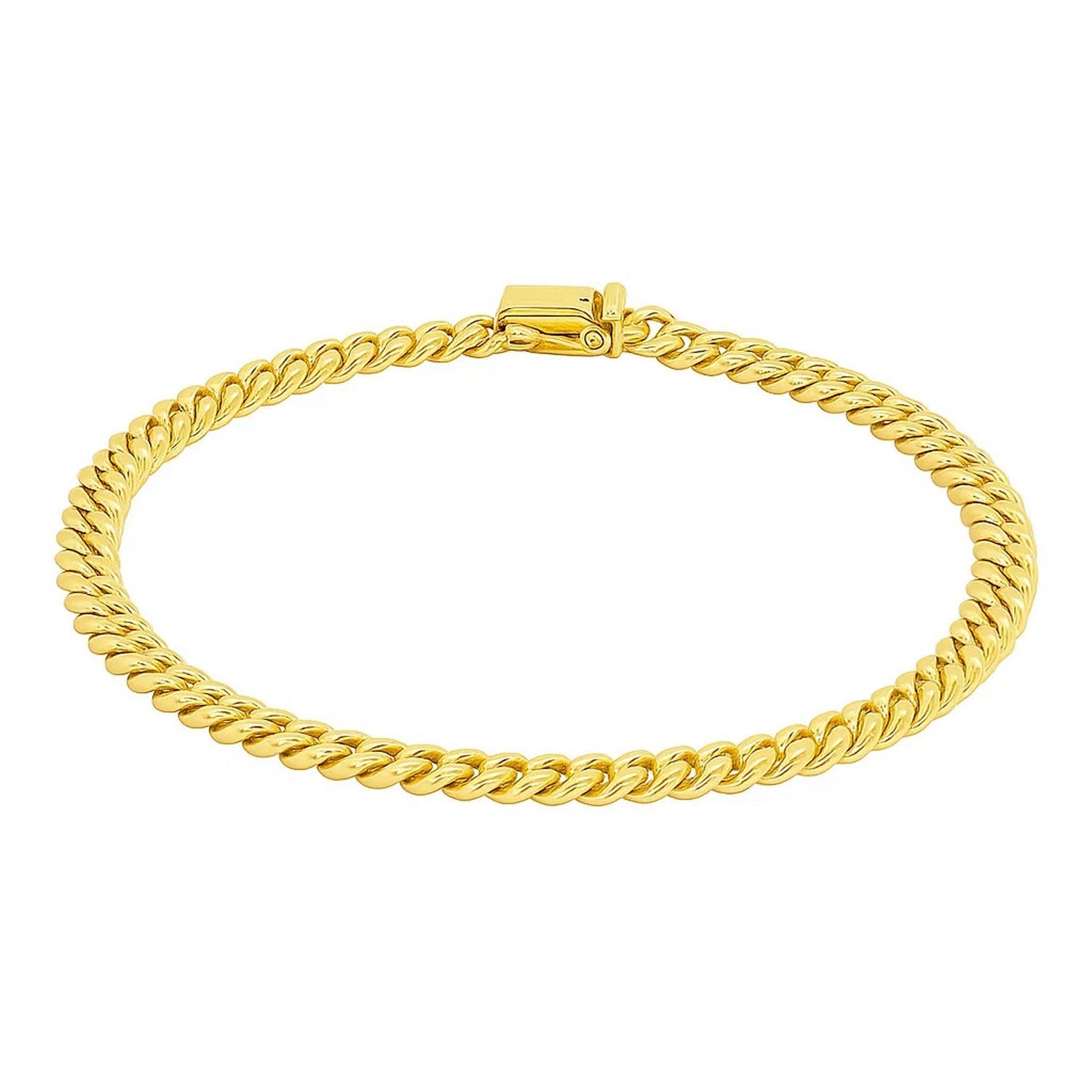 14k Yellow Gold Classic Miami Cuban Solid Bracelet (5.00 mm)