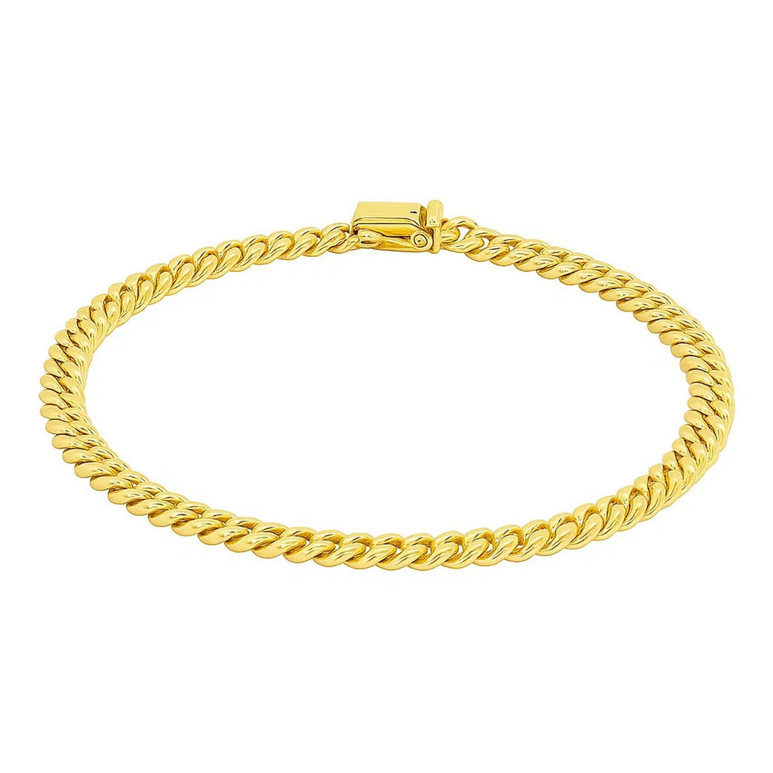 14k Yellow Gold Classic Miami Cuban Solid Bracelet (5.00 mm)