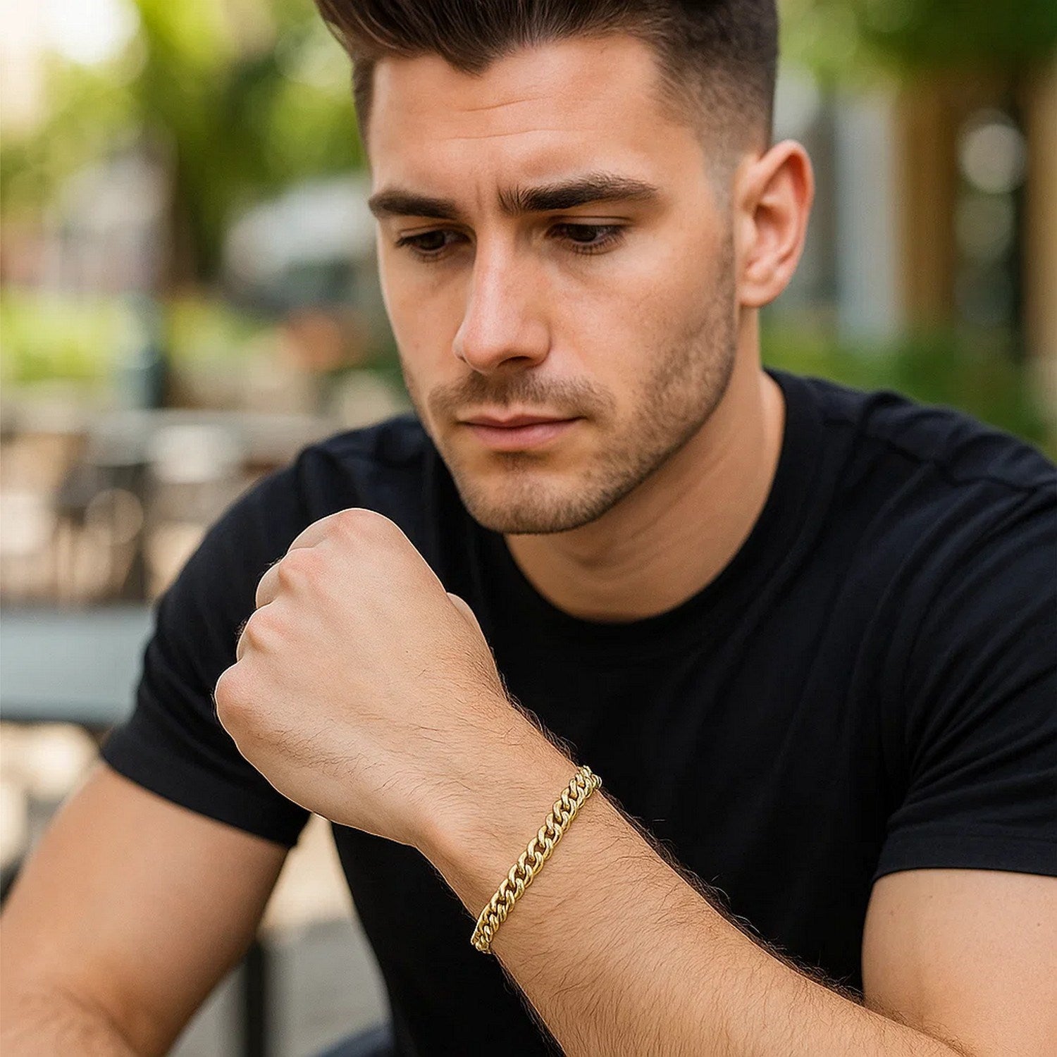 14k Yellow Gold Classic Miami Cuban Solid Bracelet (5.00 mm)