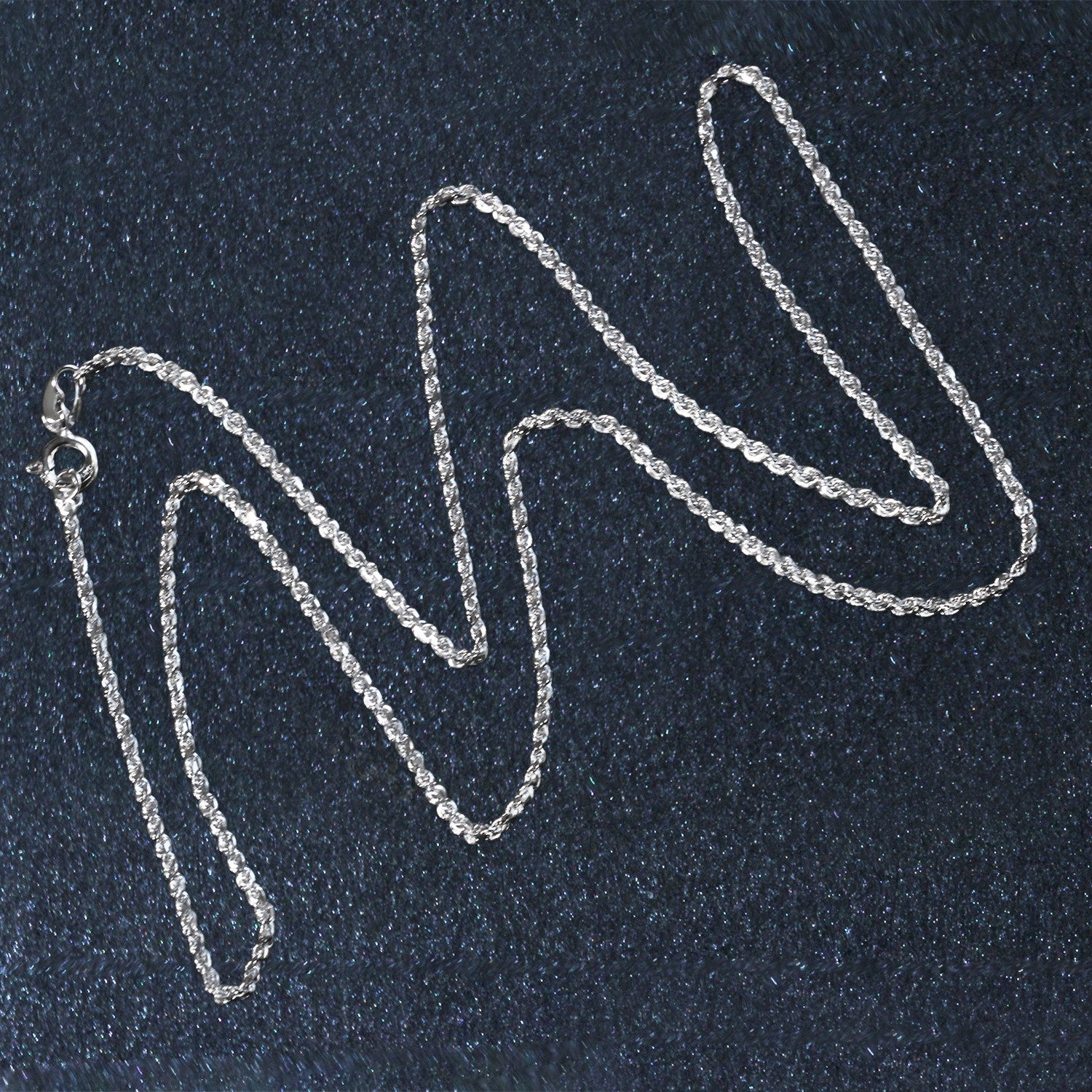 10k White Gold Solid Diamond Cut Rope Chain (1.40 mm)