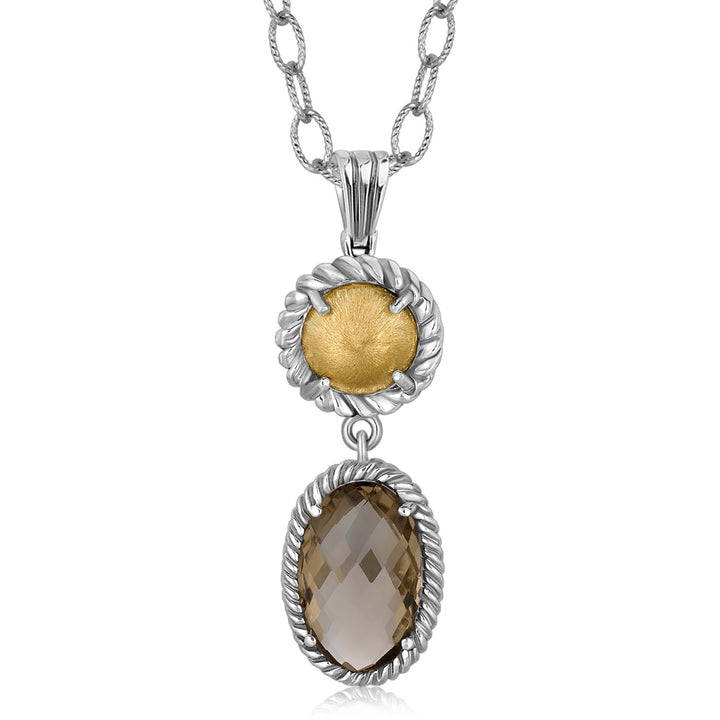 Pendentif en or jaune 18 carats et argent sterling