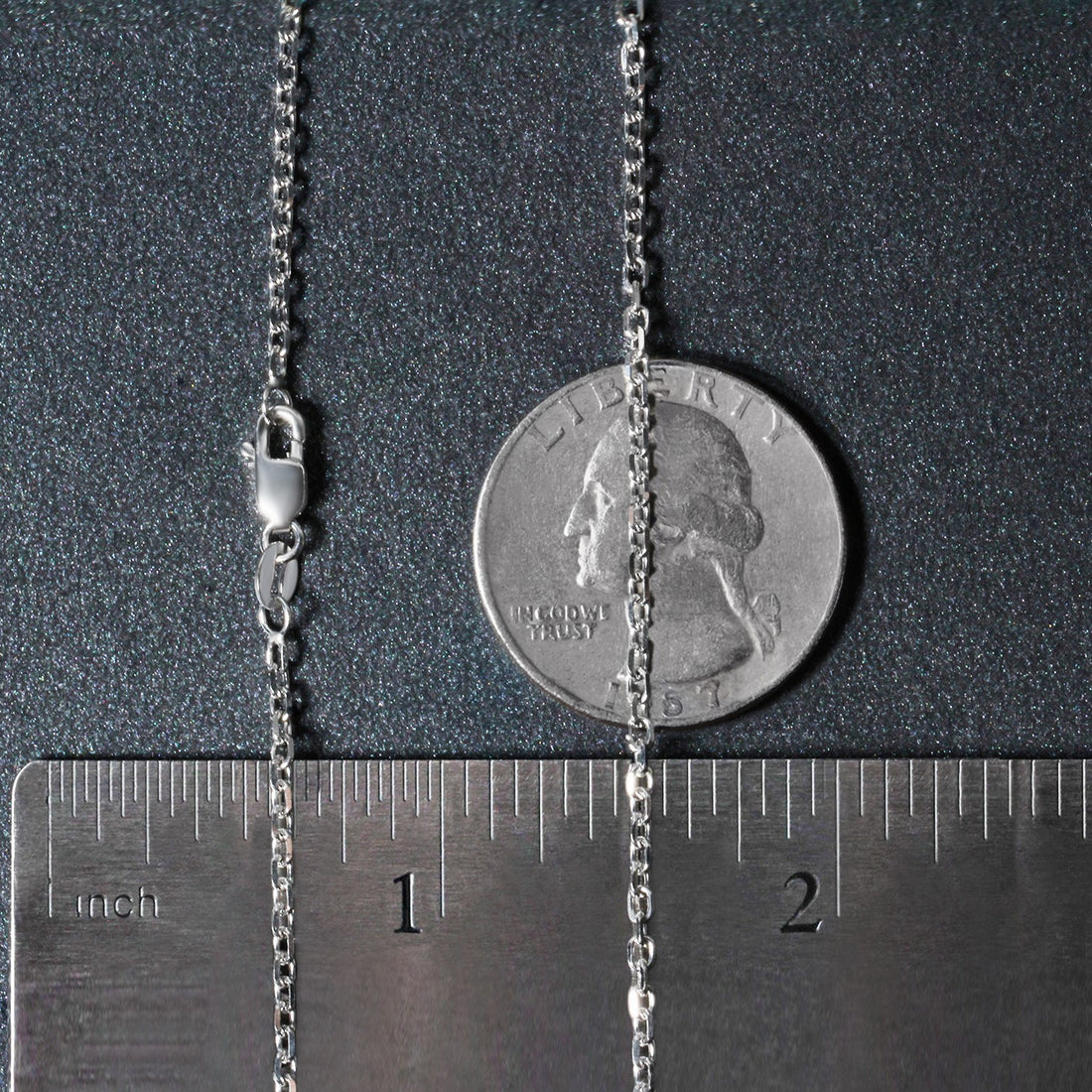 14k witgouden kabelschakelketting met diamantslijpsel (1,9 mm)