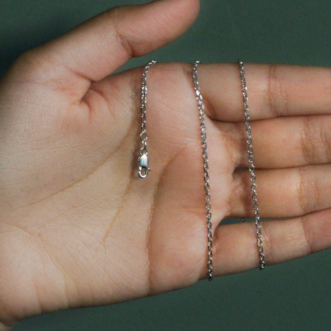 14k witgouden kabelschakelketting met diamantslijpsel (1,9 mm)