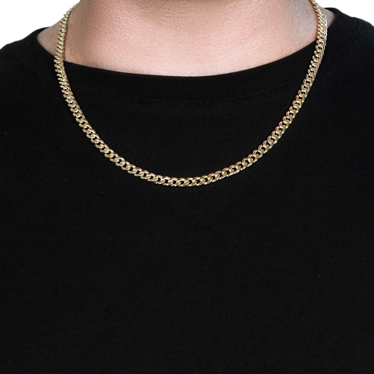 5.5mm 10k Yellow Gold Light Miami Cuban Chain