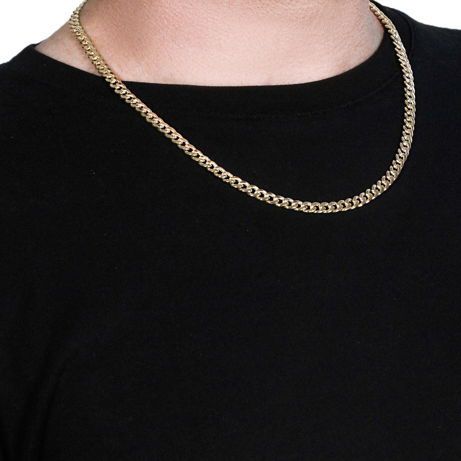 5.5mm 10k Yellow Gold Light Miami Cuban Chain