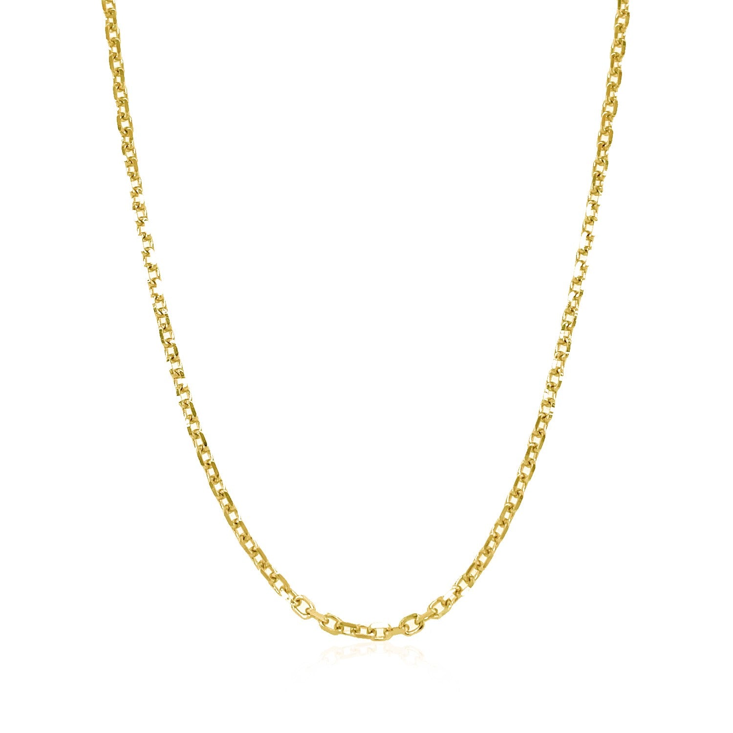14k geelgouden kabelschakelketting met diamantslijpsel (1,90 mm)