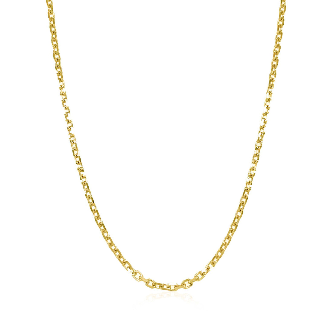 14k geelgouden kabelschakelketting met diamantslijpsel (1,90 mm)