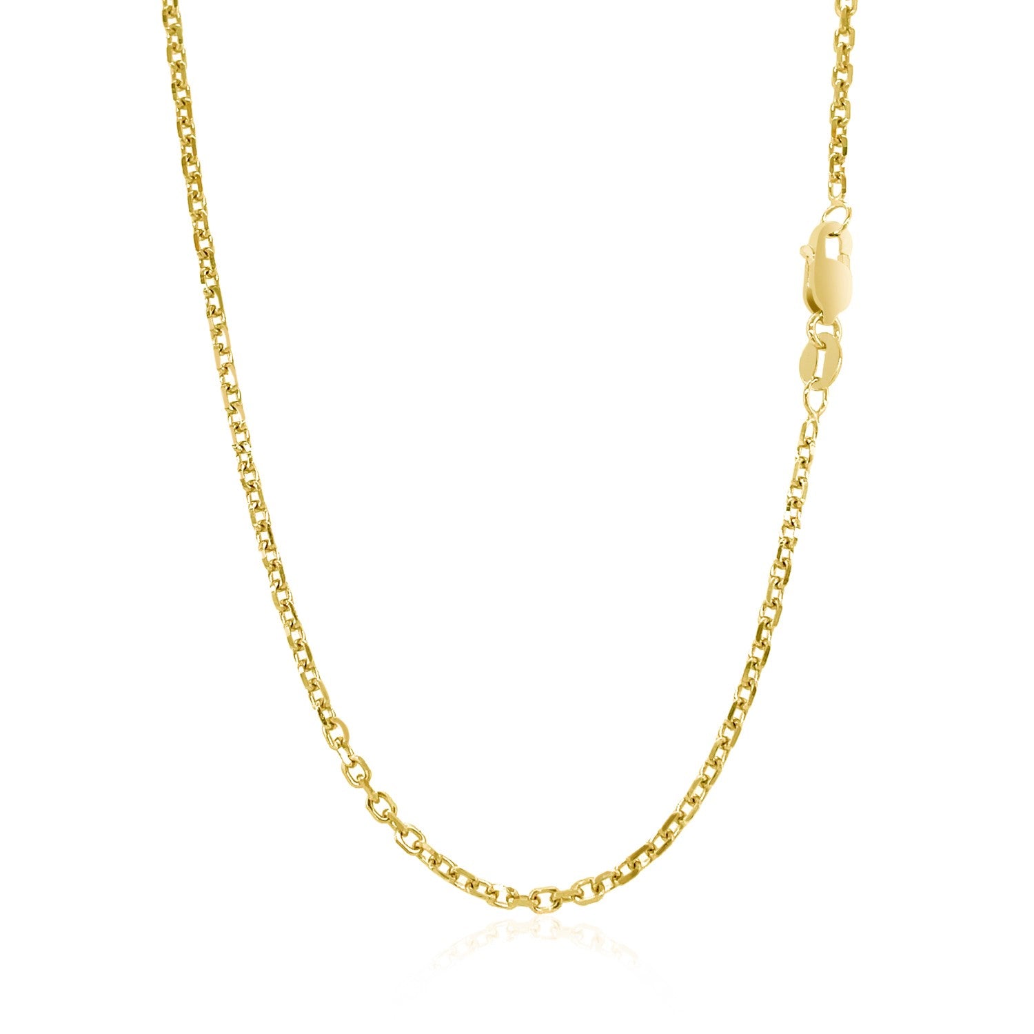 14k geelgouden kabelschakelketting met diamantslijpsel (1,90 mm)