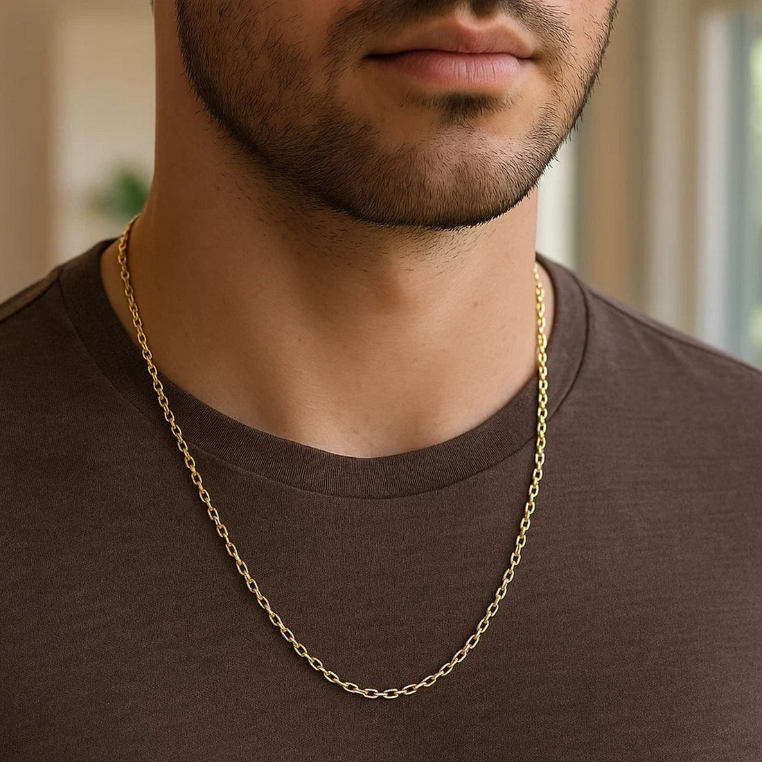 14k geelgouden kabelschakelketting met diamantslijpsel (1,90 mm)