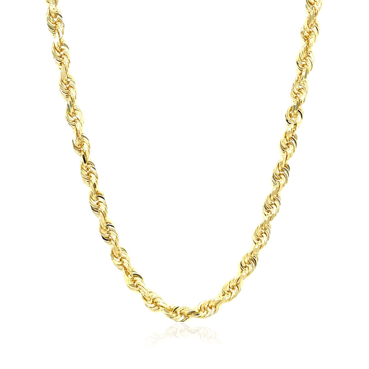 10k geelgouden ketting met massief diamantgeslepen ketting (4,00 mm)