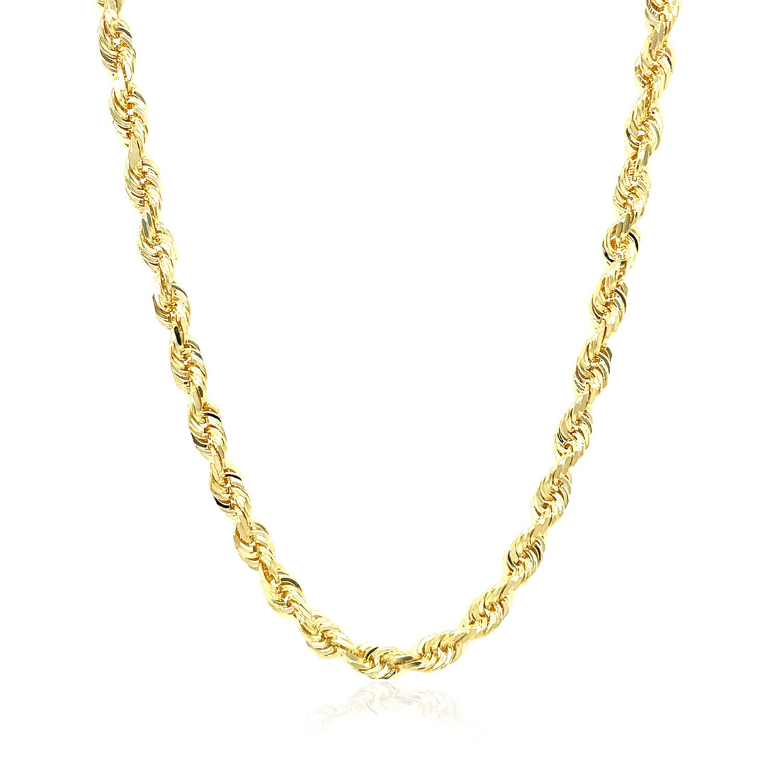 10k geelgouden ketting met massief diamantgeslepen ketting (4,00 mm)