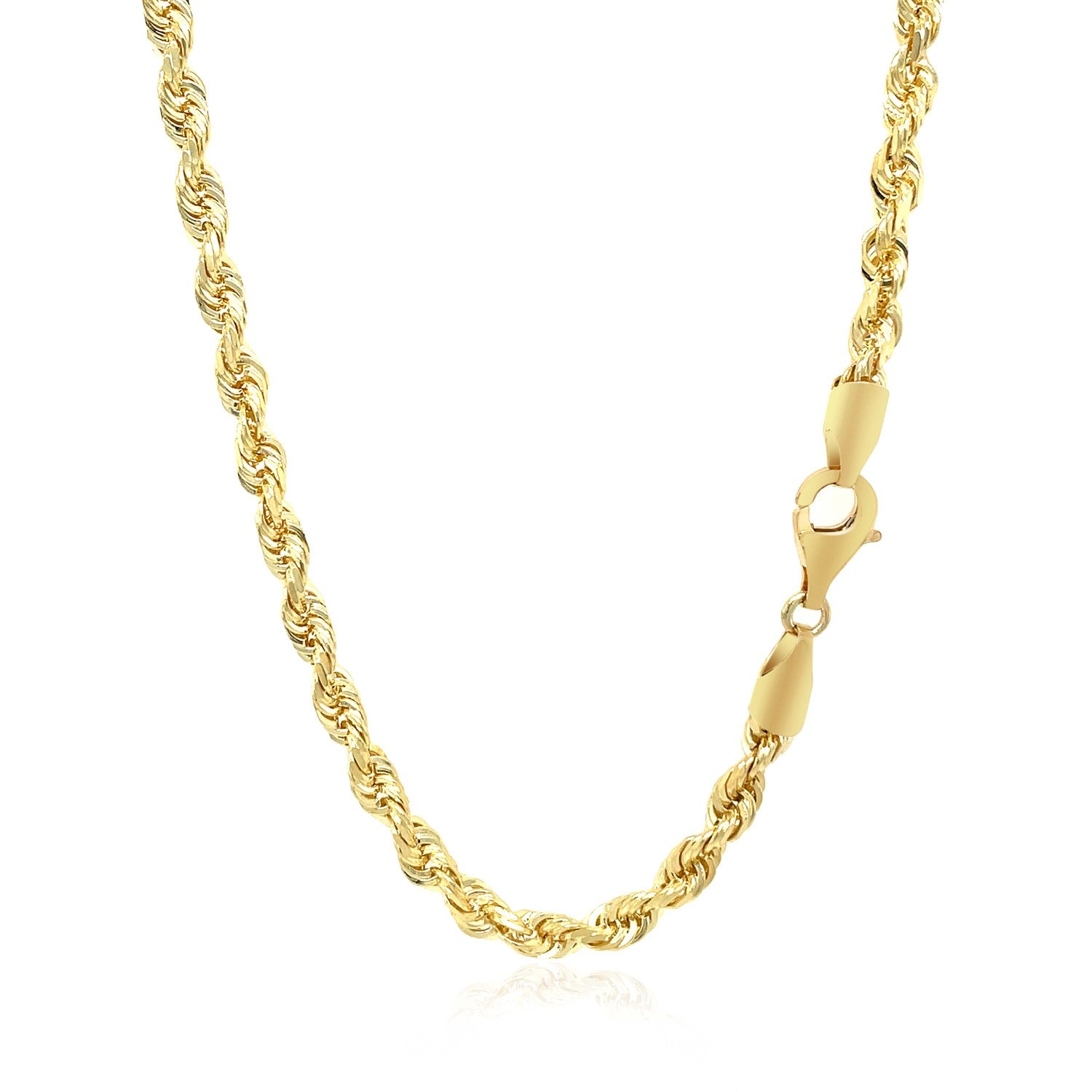 10k geelgouden ketting met massief diamantgeslepen ketting (4,00 mm)