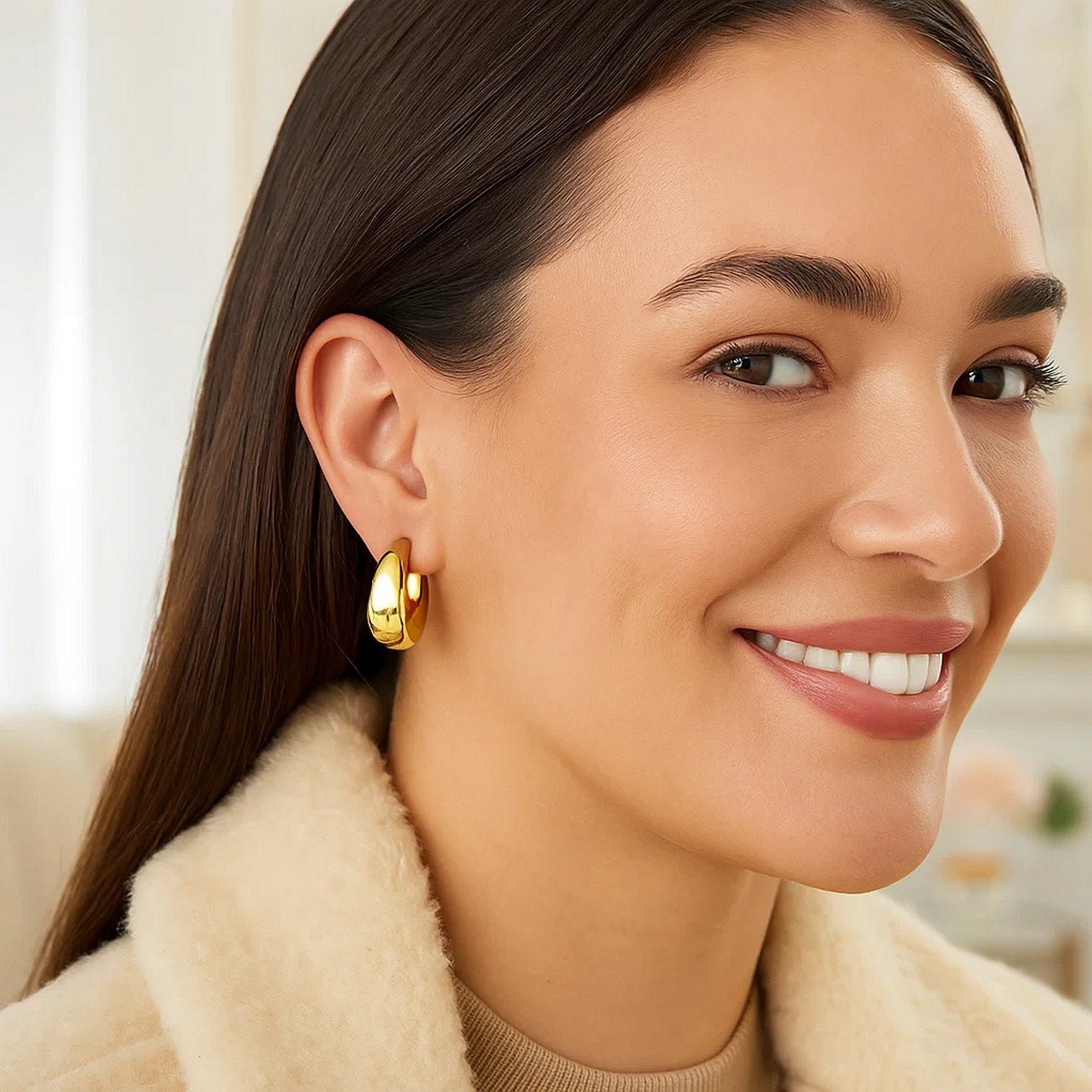 14k geelgouden grote taps toelopende oorringen (20x20 mm)