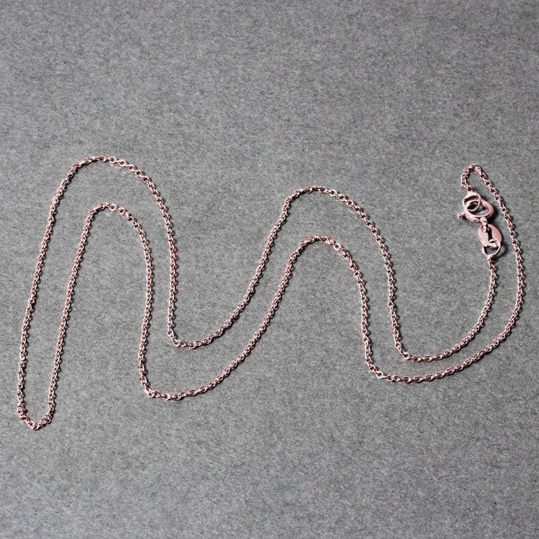 14k roze gouden kabelschakelketting met diamantslijpsel (0,87 mm)