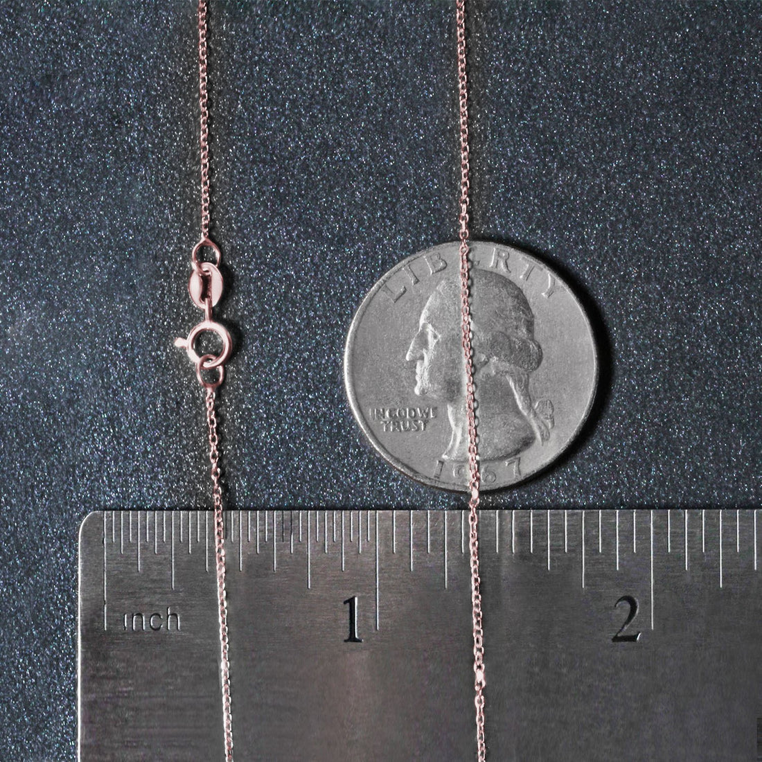 14k roze gouden kabelschakelketting met diamantslijpsel (0,87 mm)