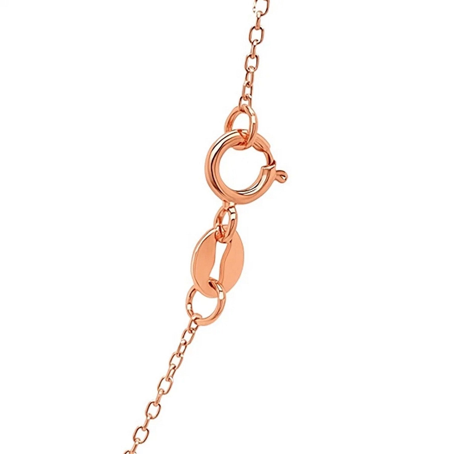 14k roze gouden kabelschakelketting met diamantslijpsel (0,87 mm)