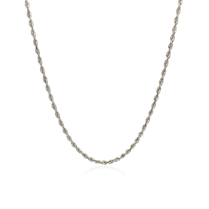10k White Gold Solid Diamond Cut Rope Chain (1.60 mm)