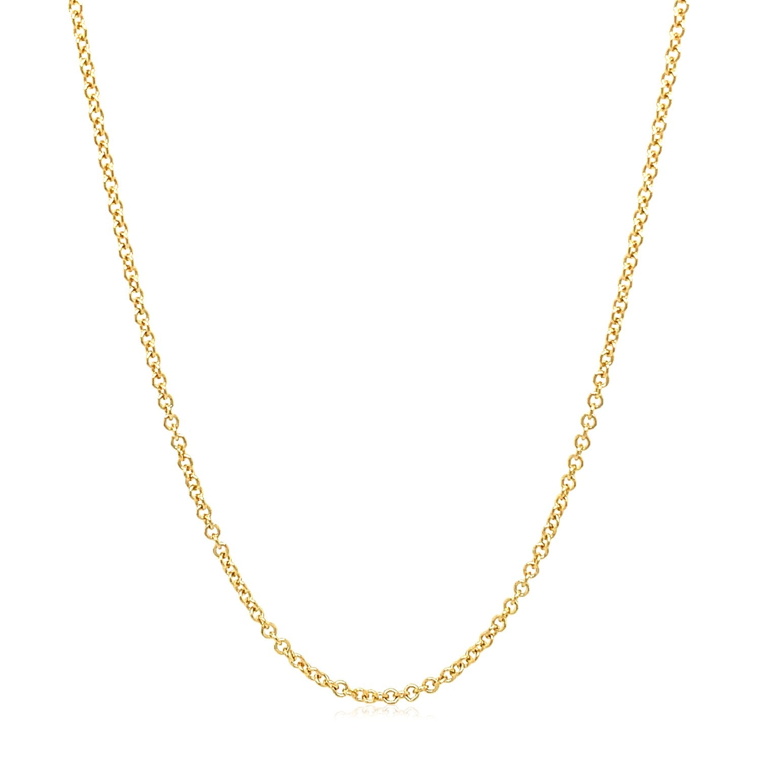 14k Yellow Gold Round Cable Link Chain (1.5 mm)