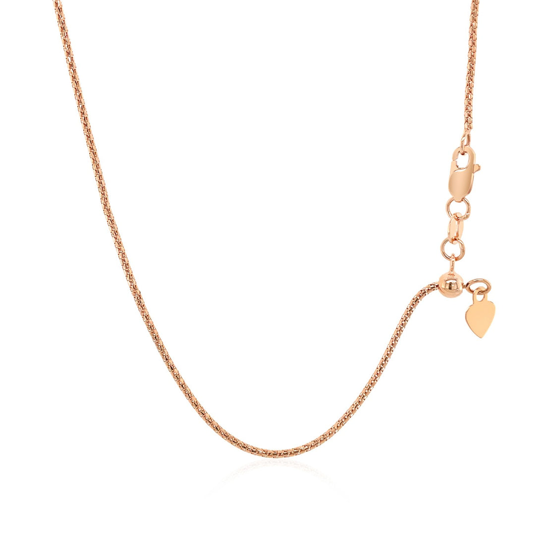 14k roségouden verstelbare popcornketting (1,30 mm)