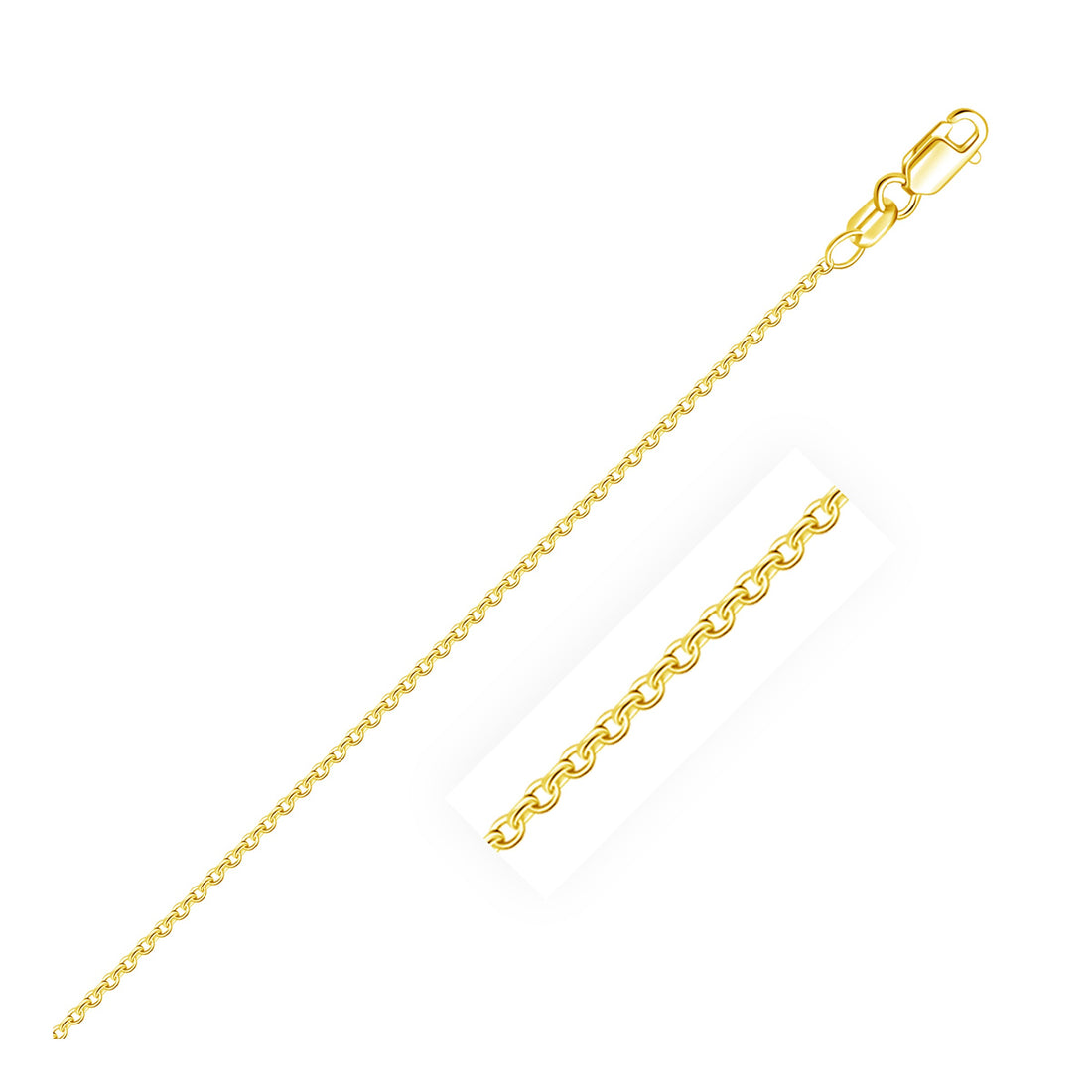 14k Yellow Gold Oval Cable Link Chain (1.50 mm)