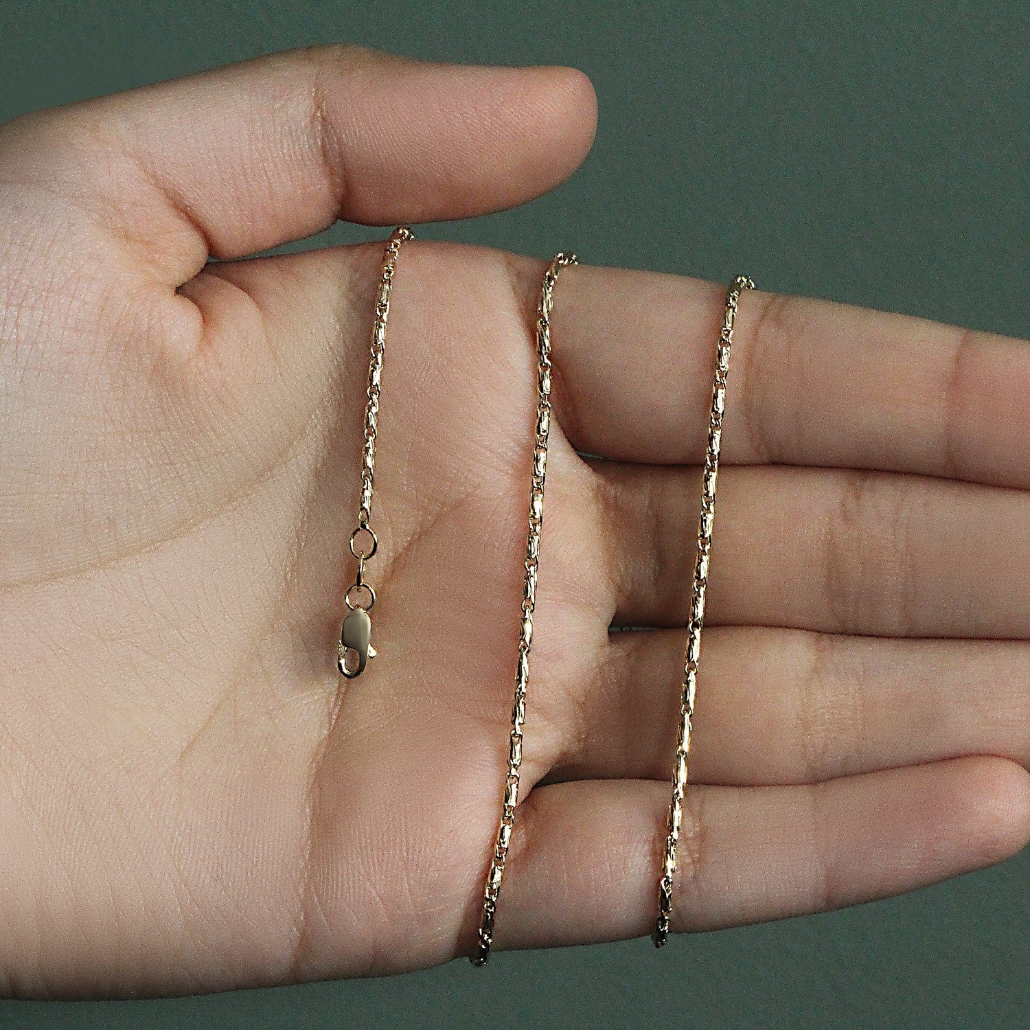 Diamond Cut Fancy Links Pendant Chain in Yellow Gold (1.50 mm)