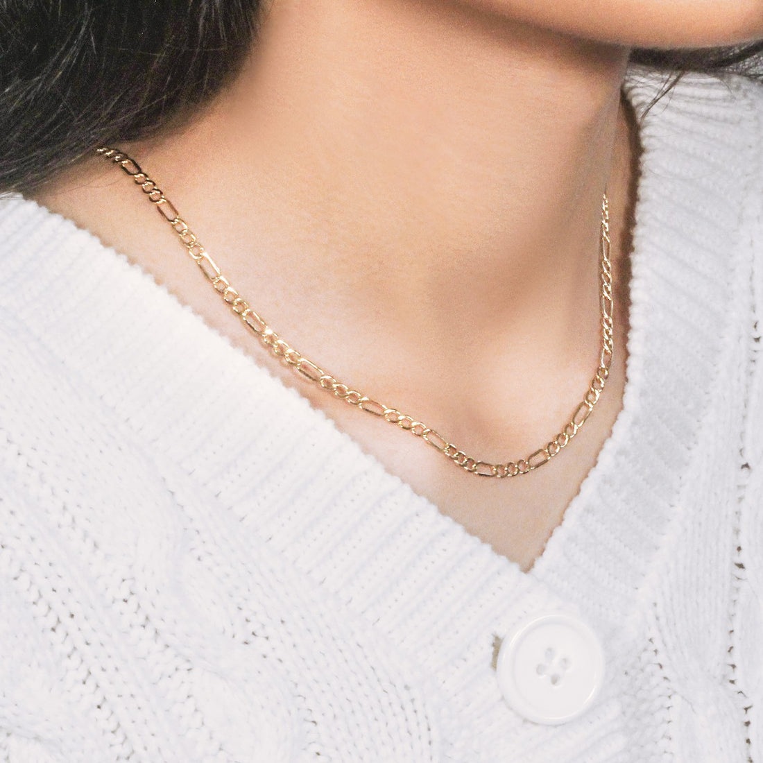 14k geelgouden Lite Figaro-ketting (3,70 mm)